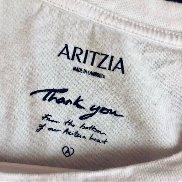 ARITZIA White Thank You Short Sleeve Tshirt / Sz 1X - Picture 4 of 7